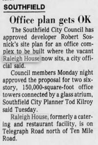 The Raleigh House - JAN 13 1988 ARTICLE - DOOM